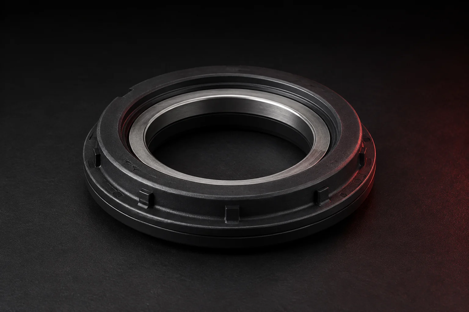 Crapodina de suspensión con cuerpo negro y pista metálica circular