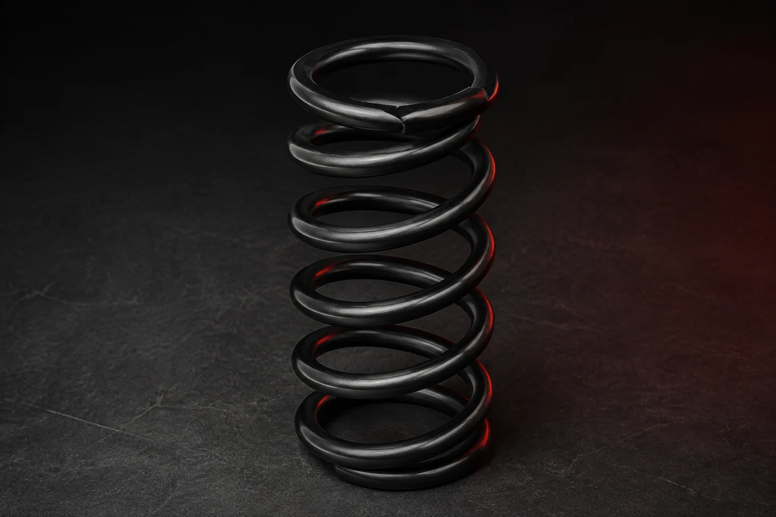 Espiral de suspensión de acero negro con vueltas helicoidales